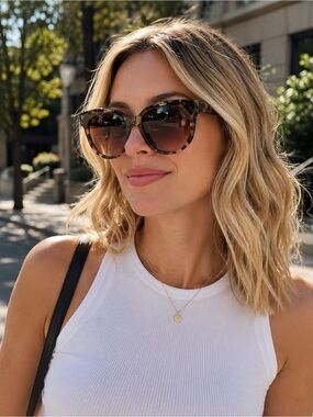 LELE SADOUGHI Brooklyn Sunglasses Tortoise Shell Eyewear NTW